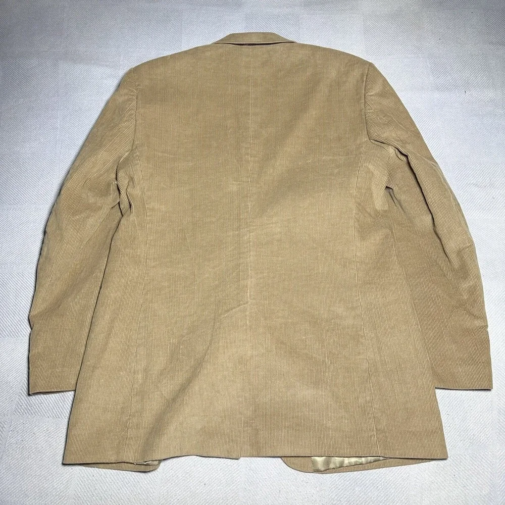 Alan Flusser Brown Corduroy‎ Two Button Paisley Liner Blazer Jacket Men's Sz 42L